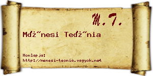 Ménesi Teónia névjegykártya
